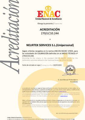 Certificado ENAC ISO 17025