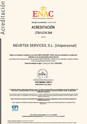 acreditacion ENAC NEURTEK ISO 17025