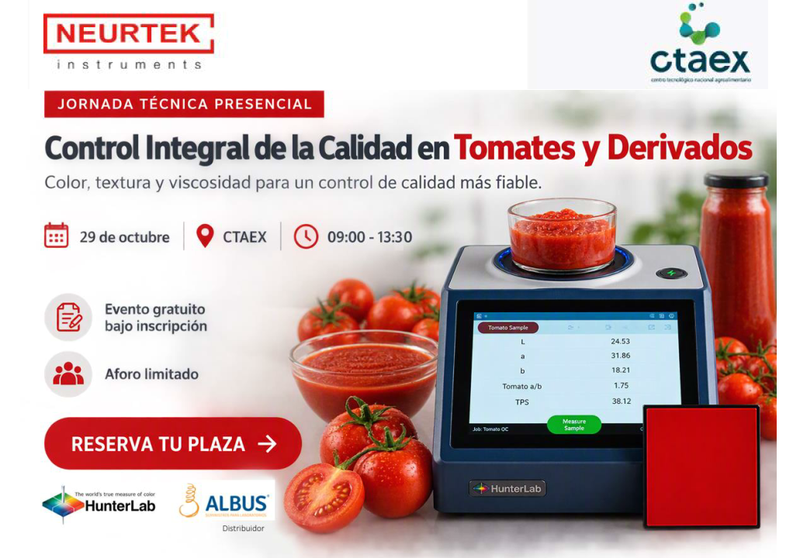 Control integral de la calidad en tomates y derivados: NEURTEK organizan una jornada técnica presencial en el CTAEX