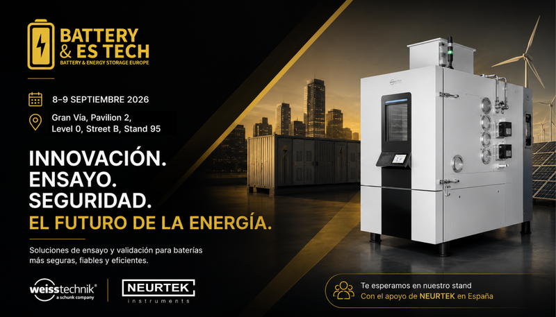 NEURTEK y Weiss Technik estarán en Battery & Energy Storage Tech Europe 2026