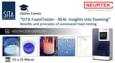 Webinar Gratuita. SITA FoamTester: una visión real de la formación de espuma.