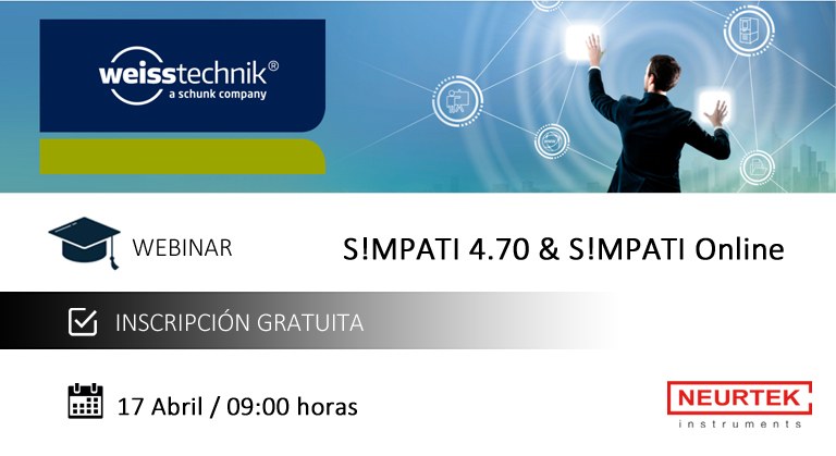 Webinar Gratuito. Nuevo Software de Programación, Control y Registro S!MPATI 4.70 y S!MPATI Online para cámaras climáticas WEISS y VÖTSCH