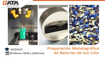 Webinar Preparación Metalográfica en Baterías de Ion-Litio de la mano de QATM
