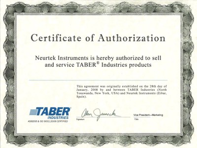 Certificado Taber Neurtek
